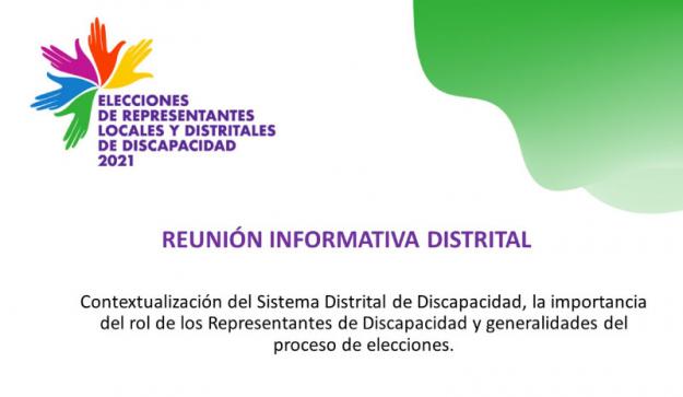 Pieza gráfica de invitación a la Elecciones de Representantes Locales y Distritales de Discapacidad 2021